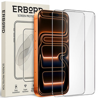 2x Tempered Glass ERBORD 9H Hard Glass for phone screen for iPhone 17 Pro/17/16 Pro