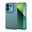 Case for Xiaomi Redmi Note 13 5G, Glittery Powder, blue + 9H tempered glass