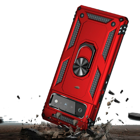 Armor Case for Google Pixel 6 Pro, Nox Case Ring, red