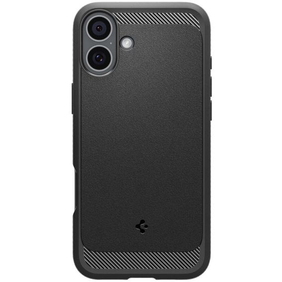 Spigen case for iPhone 16 Plus, Rugged Armor MagSafe, black + Tempered Glass 9H