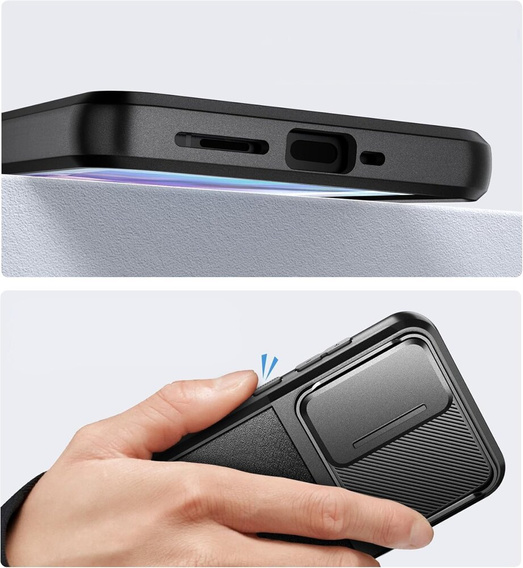 Case for Samsung Galaxy A55 5G, Suritch Kickstand, black
