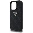 Guess Grained Hot Stamp 4G Triangle Metal Case for iPhone 16 Pro Max