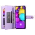 Flip case for iPhone 16 Plus, Wallet Zipper Pocket, purple