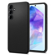 Spigen case for Samsung Galaxy A55 5G, Liquid Air, black + 9H Tempered Glass