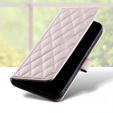 Flip case for Samsung Galaxy A16, Rhombus Crossbody Leather, pink rose gold