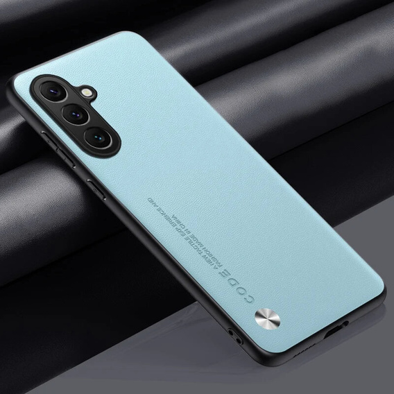 Leather case for Samsung Galaxy M55 5G, leather hybrid, light blue