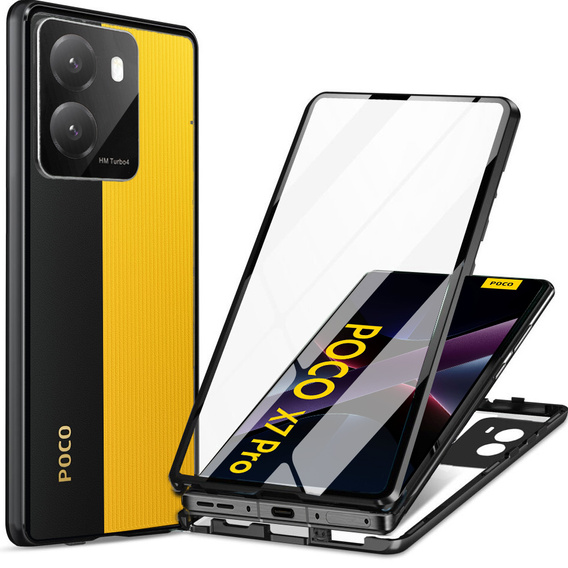 Case for Xiaomi Poco X7 Pro 5G, Magnetic Dual Glass, black