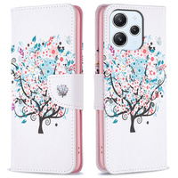 Flip case for Xiaomi Redmi 12 4G, Wallet, colorful tree, white