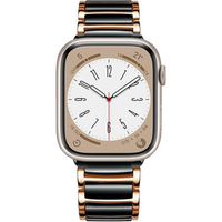 Bracelet Stainless for Apple Watch 1/2/3/4/5/6/7/8/SE/ULTRA (42/44/45/49 MM) - Rose Gold/Black