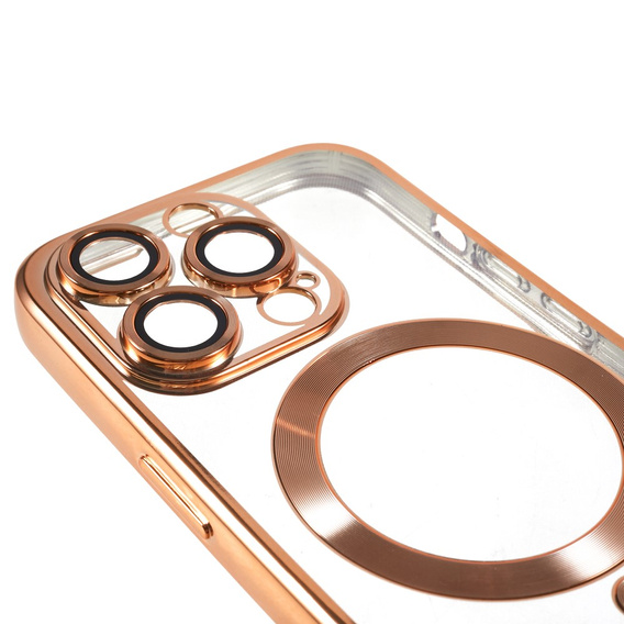 Case for iPhone 14 Pro, Electro MagSafe, gold + Screen Glass