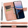 Flip case for Xiaomi Poco F7 Pro, Butterfly, pink rose gold
