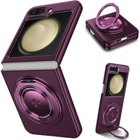 GKK case for Galaxy Z Flip 5 5G, Corners Dropproof MagSafe, clear / purple