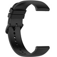 Silicone strap 20mm, Black/Black Buckle