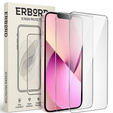 2x Tempered Glass for iPhone 13 Mini, ERBORD 9H Hard Glass for phone screen