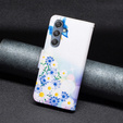 Flip case for Samsung Galaxy M34, Wallet, butterfly & flowers, white