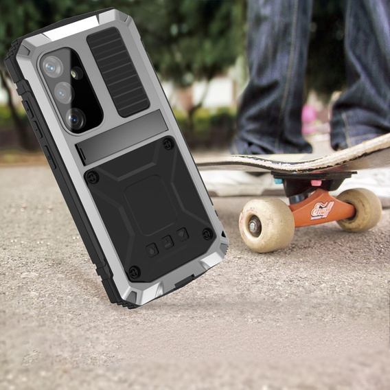 Armored case for Samsung Galaxy S25, R-JUST, silver