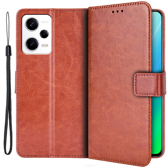 Flip case for Xiaomi Redmi Note 12 5G / POCO X5 5G, Crazy Horse Wallet, brown