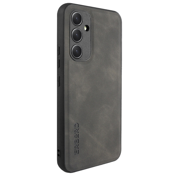 Case for Samsung Galaxy A54 5G, ERBORD Business, with metal plate for car mounts, grey