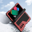 Armored case for Samsung Galaxy Z Fold6 5G, aluminum, with stand and stylus slot, red
