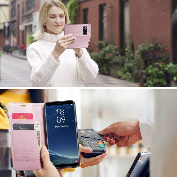 CASEME flip case for Samsung Galaxy S8, Waxy Textupink, pink