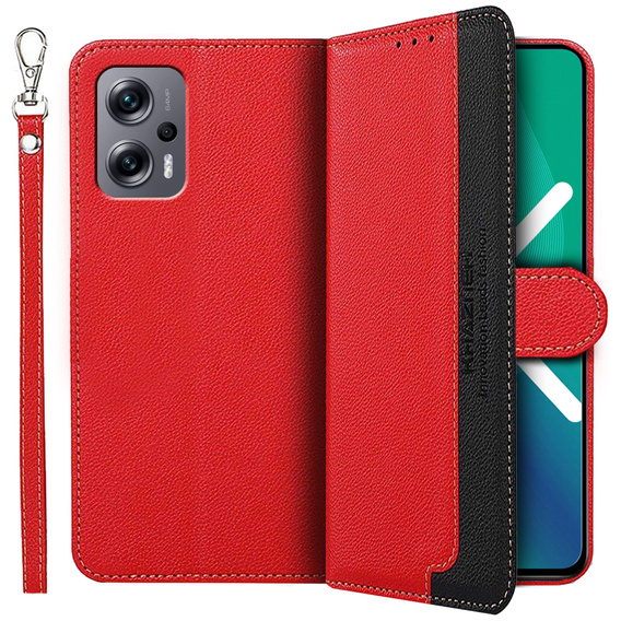 Flip case for Xiaomi Poco X4 GT 5G, KHAZNEH RFID, red