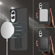 Case for Samsung Galaxy S25 Edge, Kickstand Matt Case, for MagSafe, black