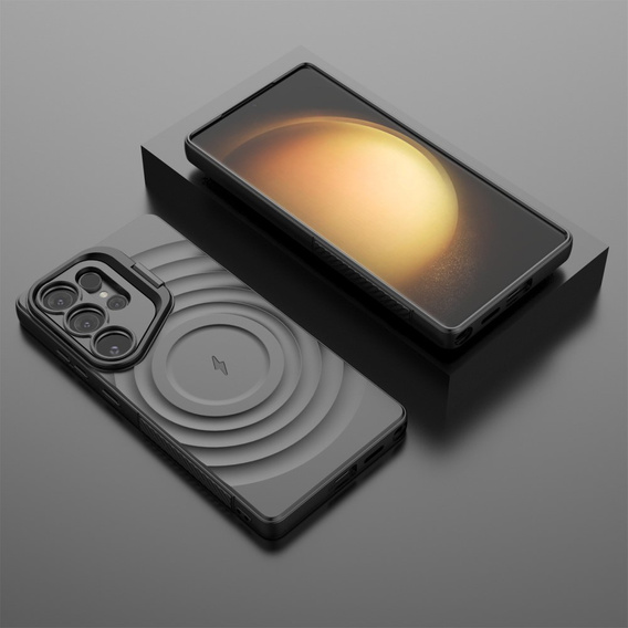 Case for Samsung Galaxy S25 Ultra, Ripple Kickstand, for MagSafe, black