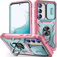 Case for Samsung Galaxy S23, CamShield Slide, green / pink