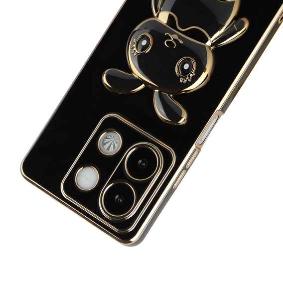 Case for Xiaomi Redmi Note 13 5G, Rabbit, black + 9H Tempered Glass