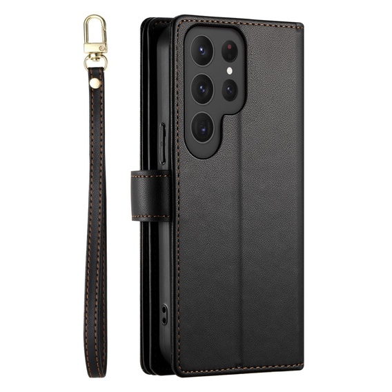 Flip case for Samsung Galaxy S25 Ultra, Wallet Zipper Pocket, black