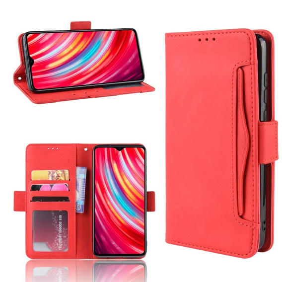 Flip case for Xiaomi Redmi Note 8 Pro, Card Slot, red