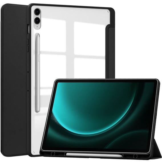 Case for Samsung Galaxy Tab S9 FE+ Plus, Smartcase Hybrid, with stylus space, black