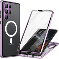 Magnetic Dual Glass MagSafe case for Samsung Galaxy S23 Ultra, purple