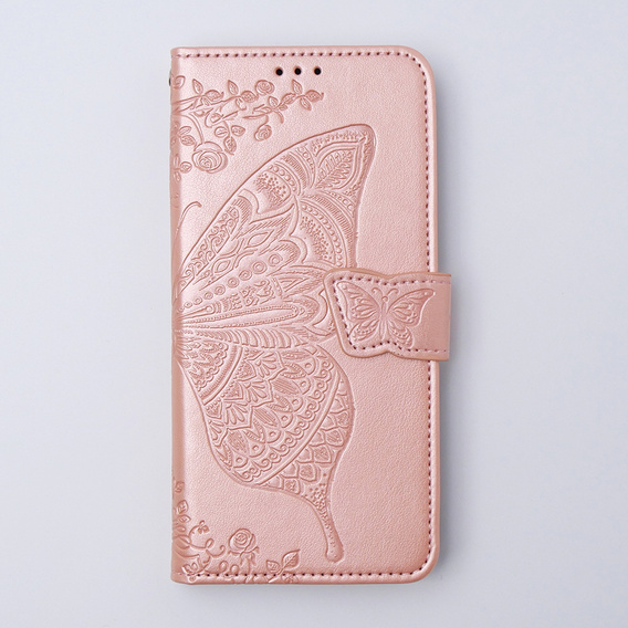 Flip case for Xiaomi 13T / 13T Pro, Butterfly, pink rose gold