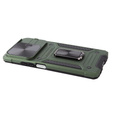 Armored Case for Xiaomi Redmi Note 13 5G, CamShield Slide, green + Tempered Glass 9H