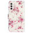 Flip case for Samsung Galaxy A35 5G, Wallet, Roses white