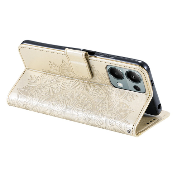 Flip case for Xiaomi Redmi Note 13 Pro 4G / Xiaomi Redmi Note 14S / Xiaomi Poco M6 Pro 4G, Mandala, gold