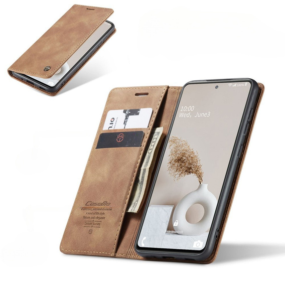 CASEME case for Samsung Galaxy S20 FE, Leather Wallet Case, brown