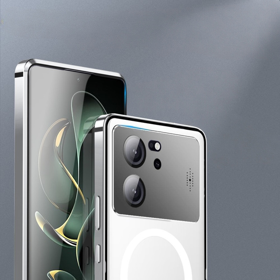 Camera Protection Case for Xiaomi 13T / 13T Pro, CamShield MagSafe, transparent / silver