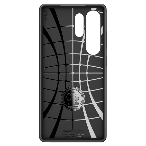 Spigen case for Samsung Galaxy S25 Ultra, Liquid Air, black + 9H Tempered Glass