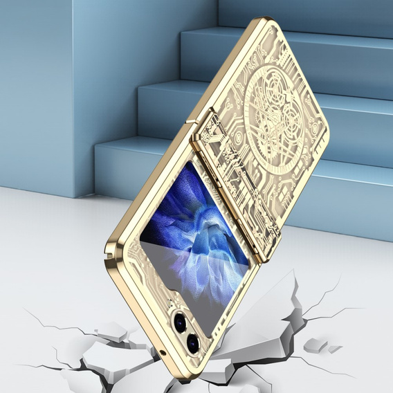 Case for Samsung Galaxy Z Flip7 FE / Z Flip6, Mechanical Legend, gold