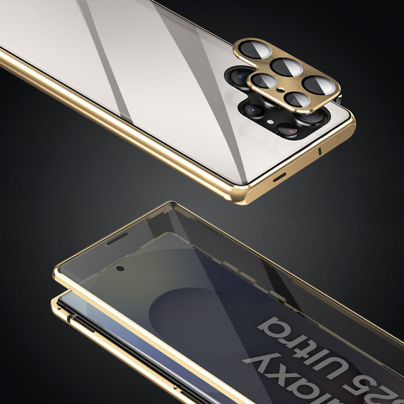 Case for Samsung Galaxy S25 Ultra, Privacy Dual Glass, gold