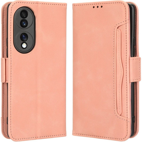Flip case for Honor 70 5G, Card Slot, pink