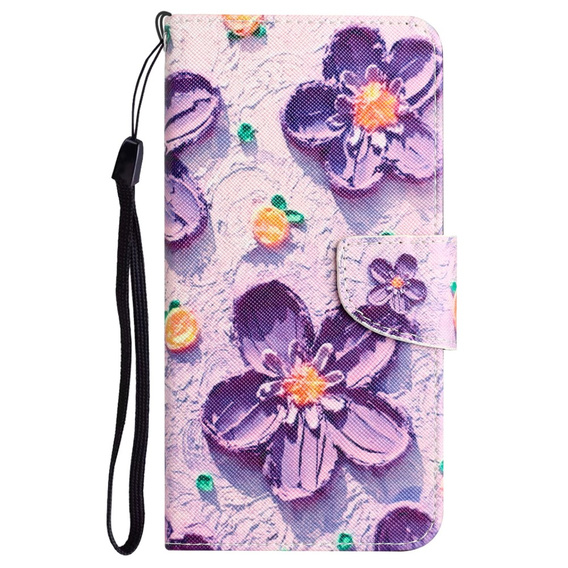 Flip case for Xiaomi Redmi 13C / Poco C65, Wallet, Painted Flowers, purple