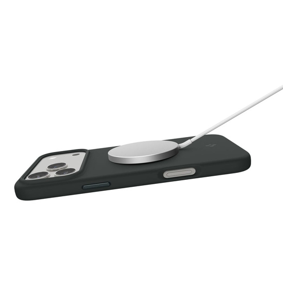 Spigen case for iPhone 17 Pro, Silicone Fit MagSafe, Abyss Green