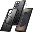 Case for Samsung Galaxy S25 Ultra, for MagSafe, ERBORD Matt Case, black + Screen Glass