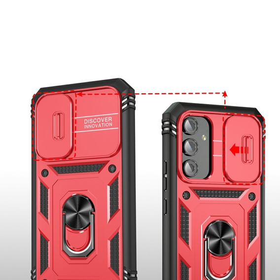 Case for Samsung Galaxy A54 5G, CamShield Slide, red / black