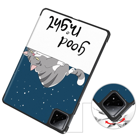 Case for Xiaomi Pad 6S Pro 12.4, Smartcase, cat