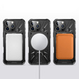 Case for iPhone 16 Pro, armored with stand and handle plate, black