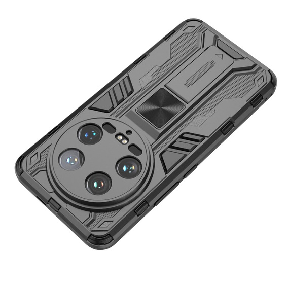 Case for Xiaomi 14 Ultra, Military kickstand, black